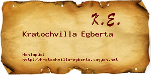Kratochvilla Egberta névjegykártya